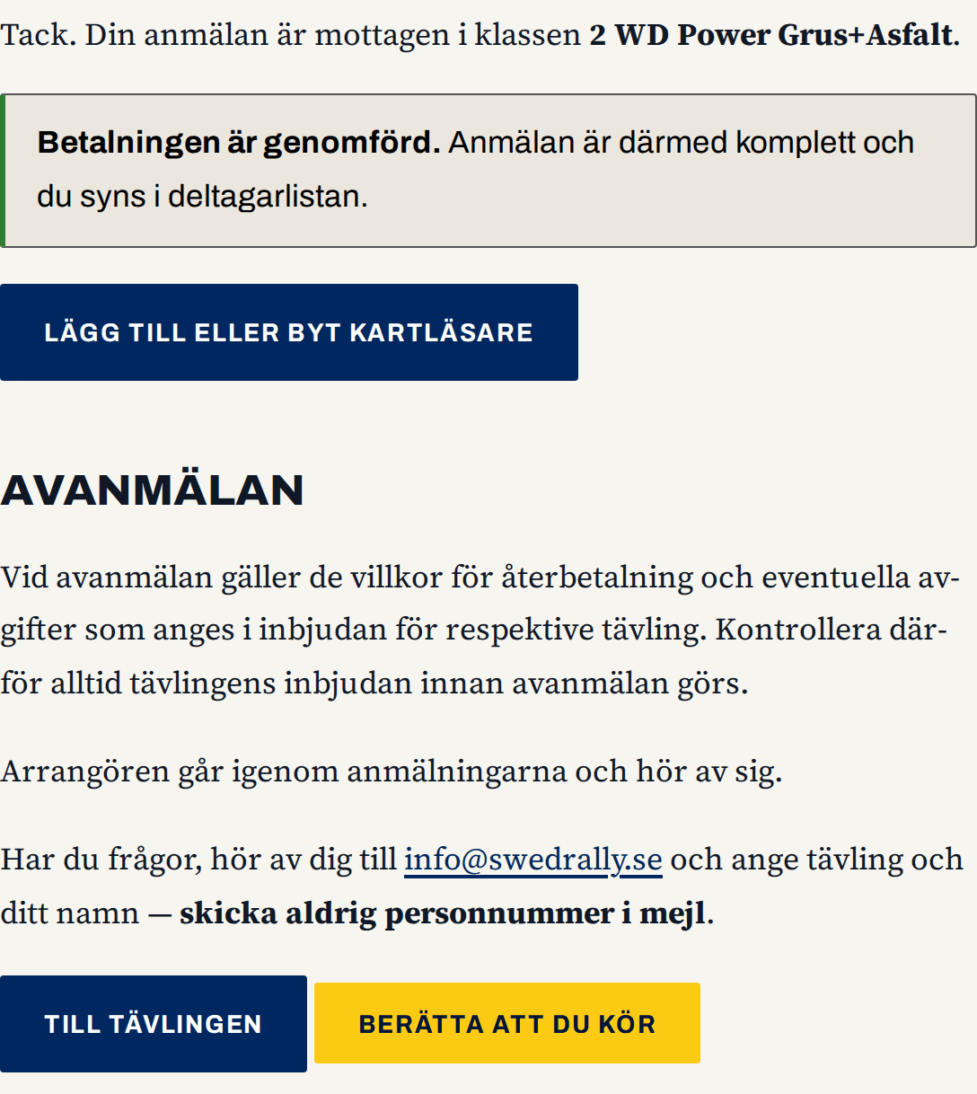 Skärmdump: Klart